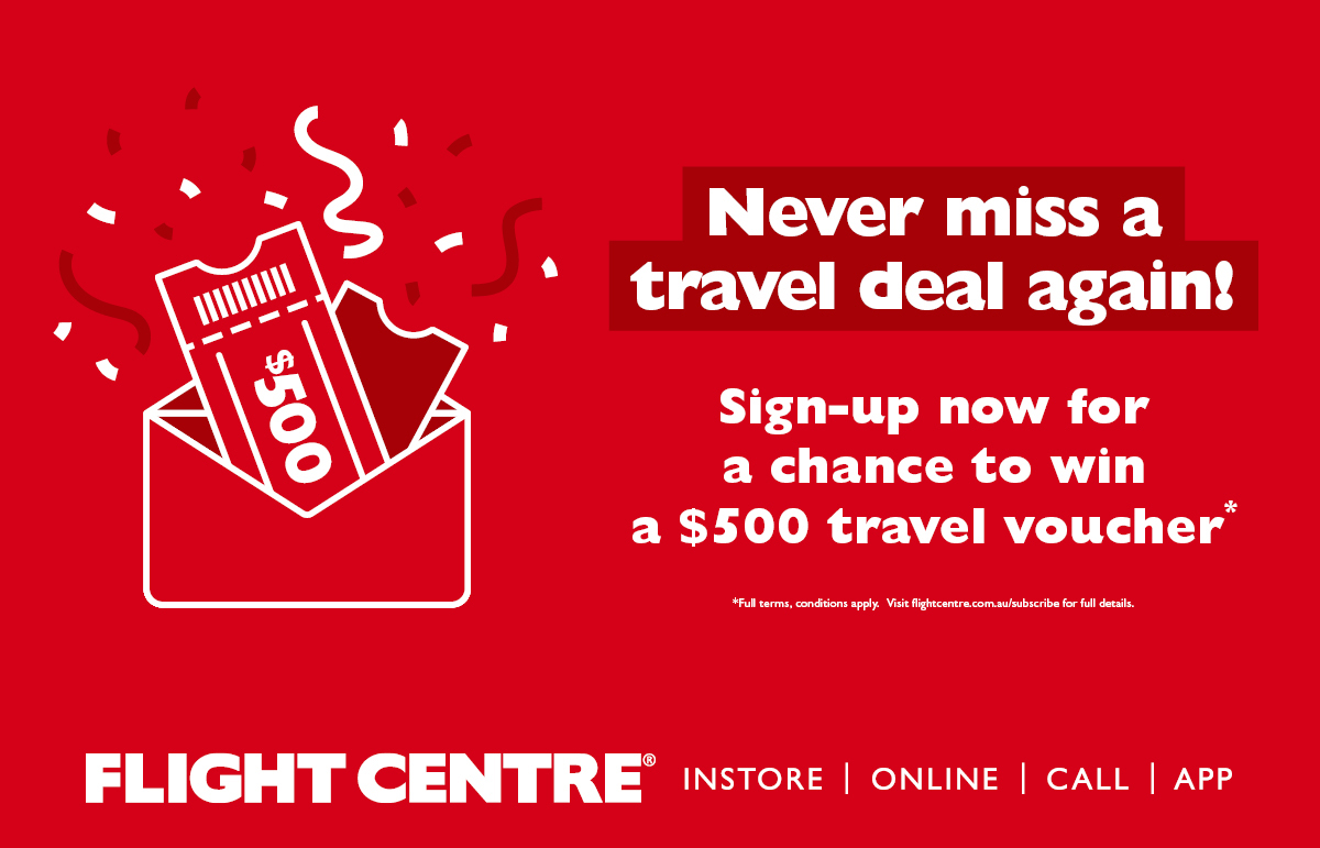 Flight Centre - WIN a $500 travel gift card*