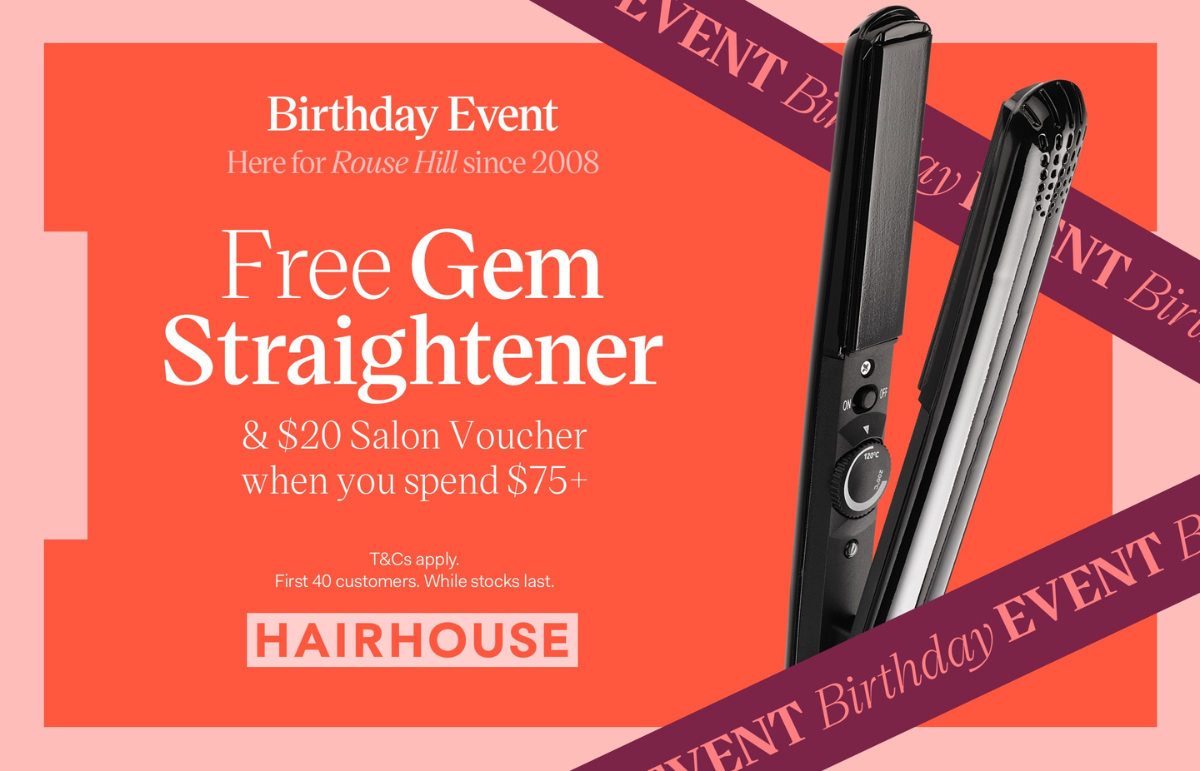 Free Gem Straightener & $20 Salon Voucher from Hairhouse